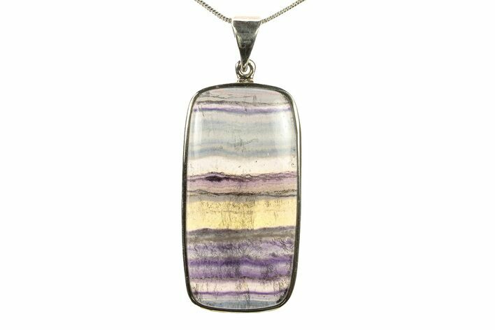 Banded Fluorite Pendant (Necklace) - Sterling Silver #279642